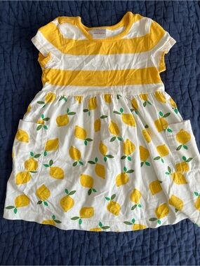 Hanna Andersson Yellow and White Striped lemon Dress